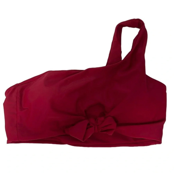 5/$25 ZAFUL Berry Red One Shoulder Bikini Top Tied Peephole Padded Lined 4 - Picture 2 of 7